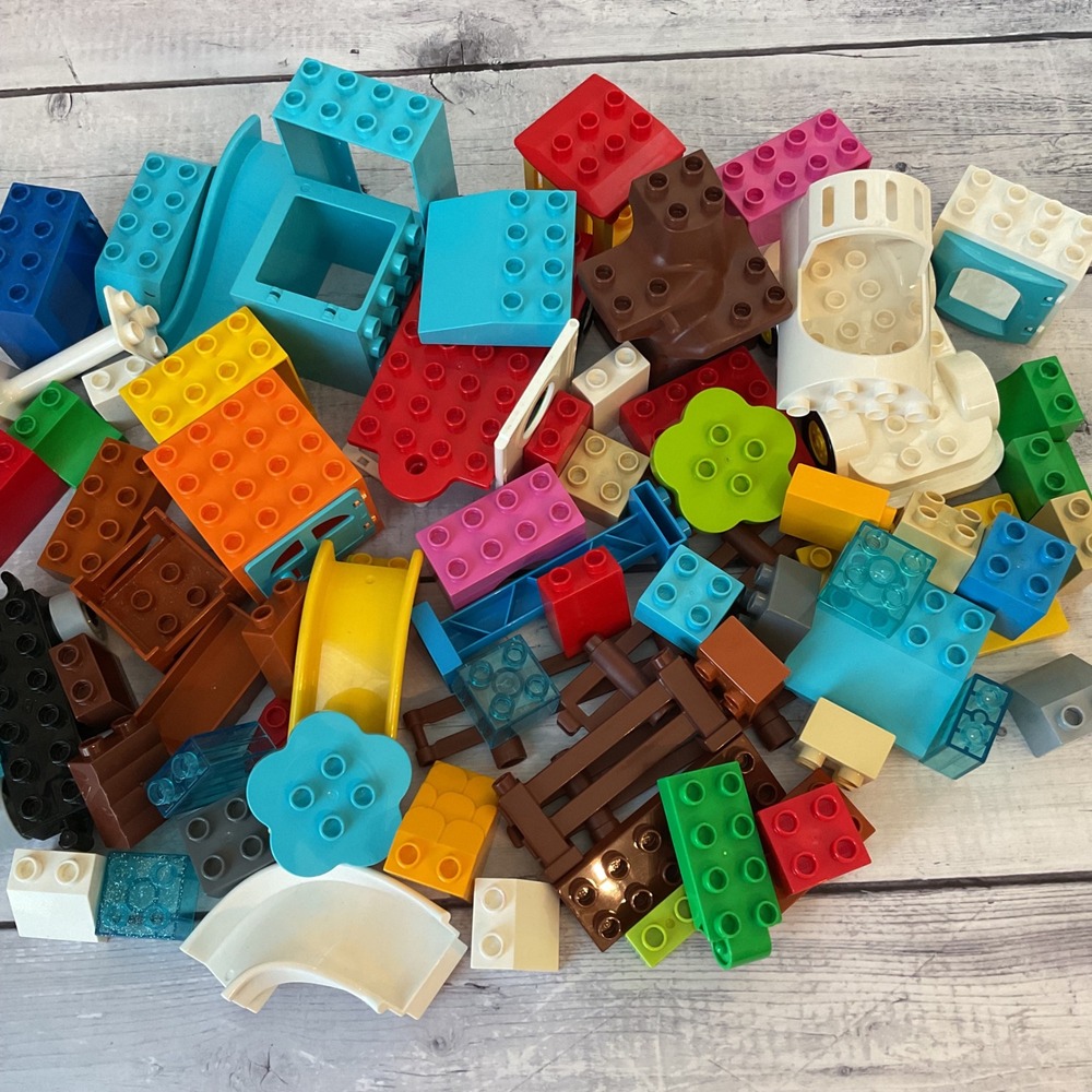 Lego Duplo Random Assortment Lot Of 70+ Pieces Bricks Blocks Assorted Colors B
